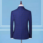 Slim-Fit Plaid 3-Piece Suit — Men's