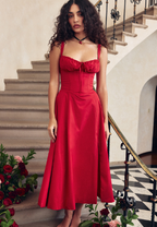 Vestido com Estampado e Abertura Lateral - Veron&Co