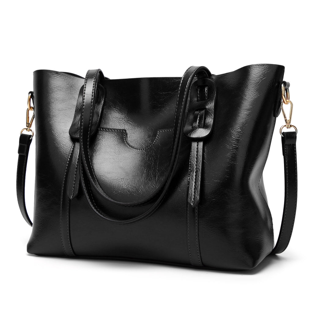 Mala tote em pele encerada vintage para mulher