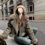 Green Fur Motorcycle Jacket