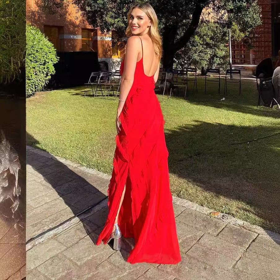 Vestido com Costas Nuas e Abertura Lateral - Veron&Co
