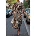 Vestido com Estampado e Decote Redondo - Veron&Co