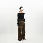 Animal-Print Straight-Leg Jeans