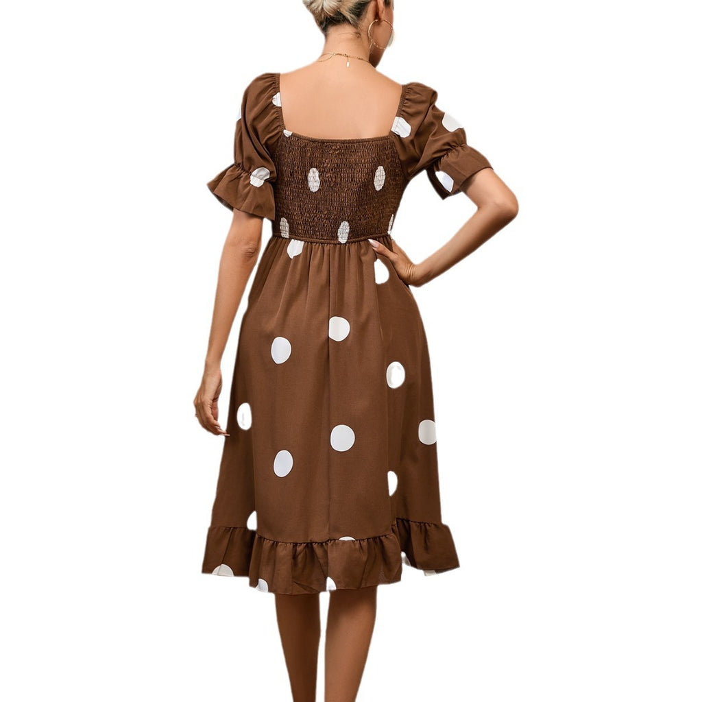 Vestido com Poás e Folhos - Veron&Co