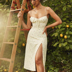 Vestido com Estampado Floral e Abertura Lateral - Veron&Co