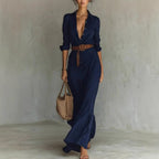 Vestido com Corte Assimétrico e Pregas - Veron&Co
