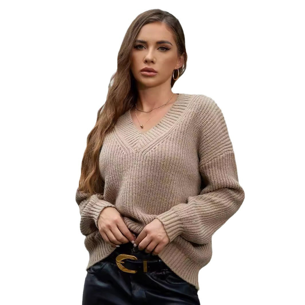 Plain V-Neck Sweater