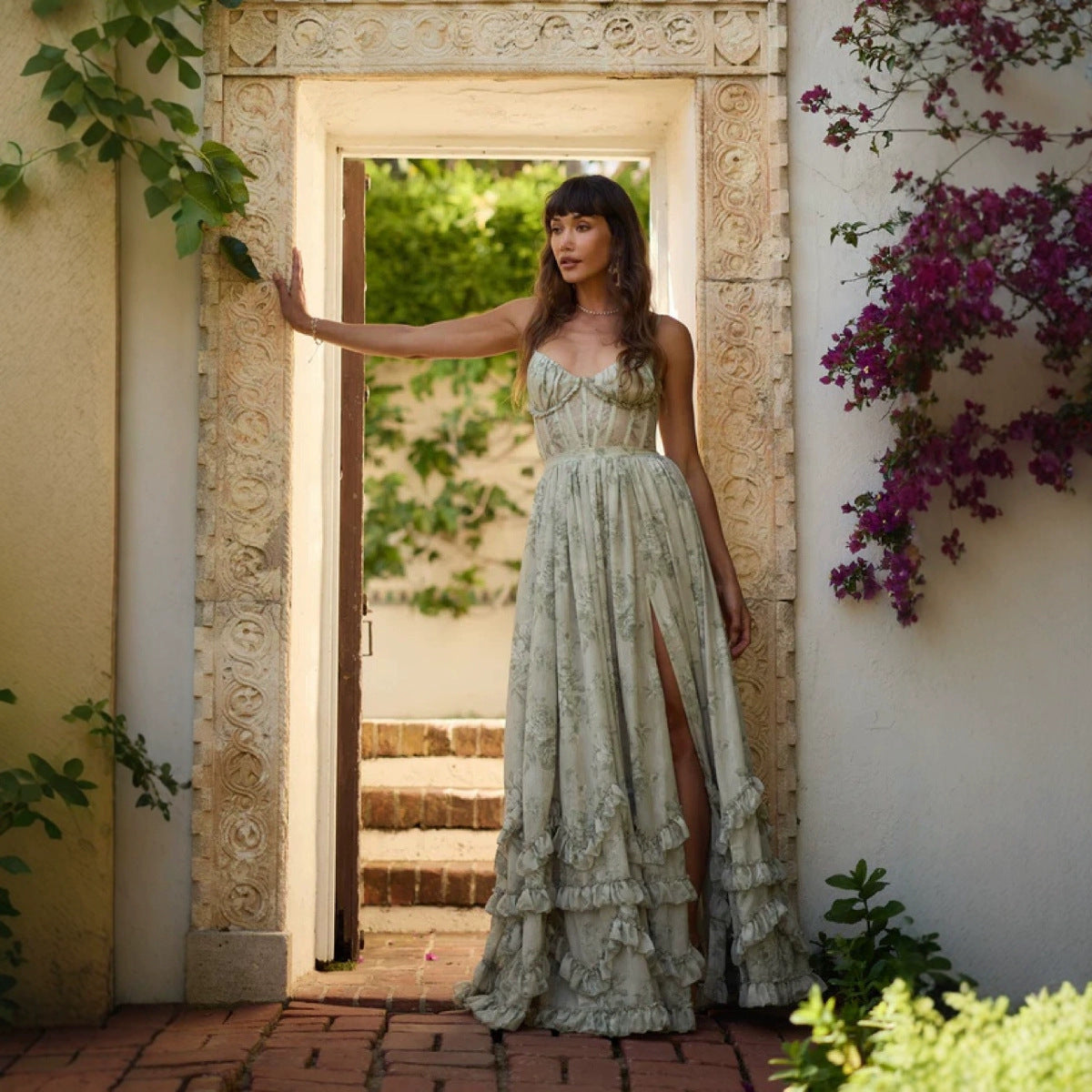 Vestido Longo com Marcação de Cintura - Veron&Co