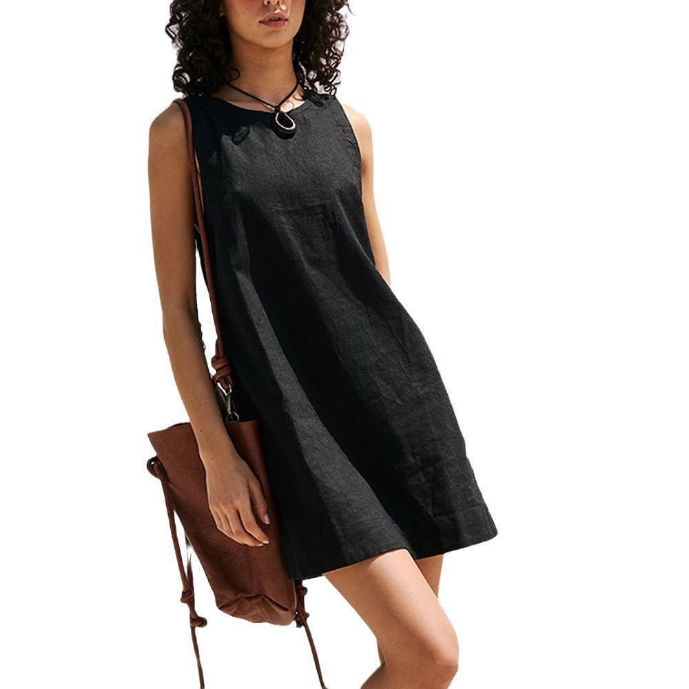 Vestido Curto em Algodão com Costas Nuas - Veron&Co