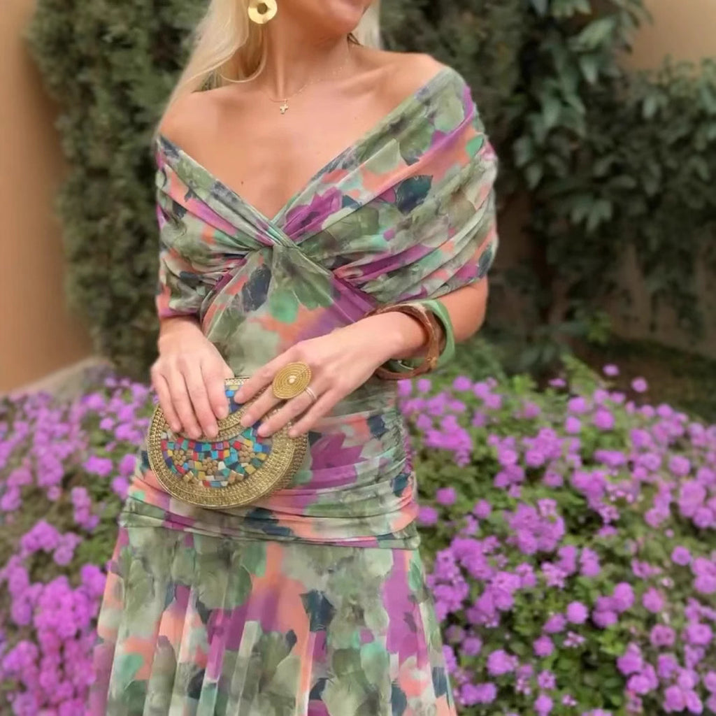 Vestido em Tule com Estampado - Veron&Co