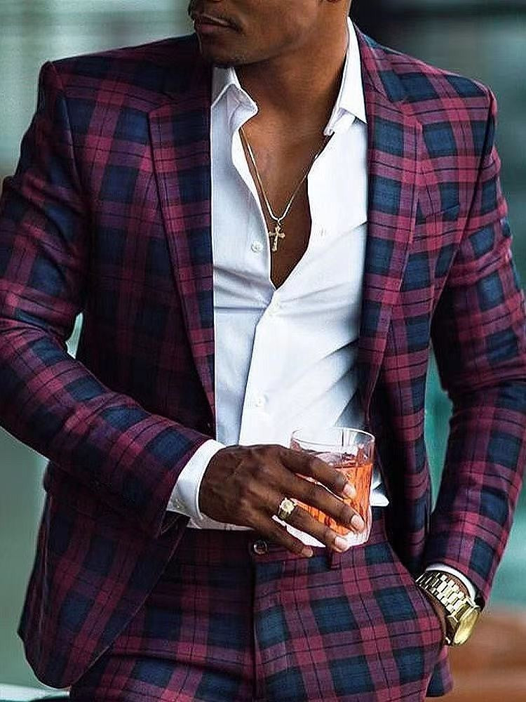Blazer Casual Xadrez Estampado