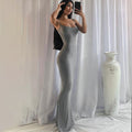 Vestido em Seda com Corte Sereia e Alças Finas - Veron&Co