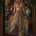 Vestido Longo com Costas Nuas e Inspiração Vintage - Veron&Co