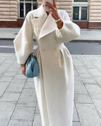 Long Coat with Puff Sleeves and Lapels