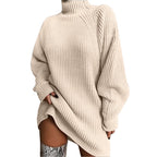 Vestido de Malha Gola Alta Raglan