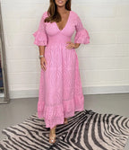 Vestido com Decote em V - Veron&Co