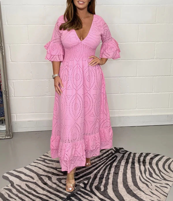 Vestido com Decote em V - Veron&Co