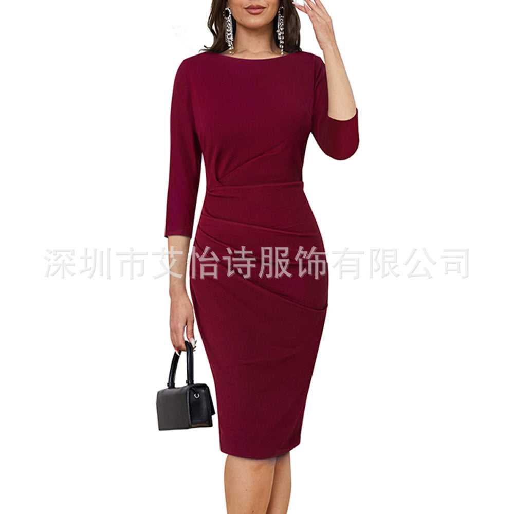 Vestido com Pregas e Efeito Envolvente - Veron&Co