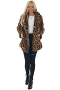 Casaco Pelo Sintético Animal Print