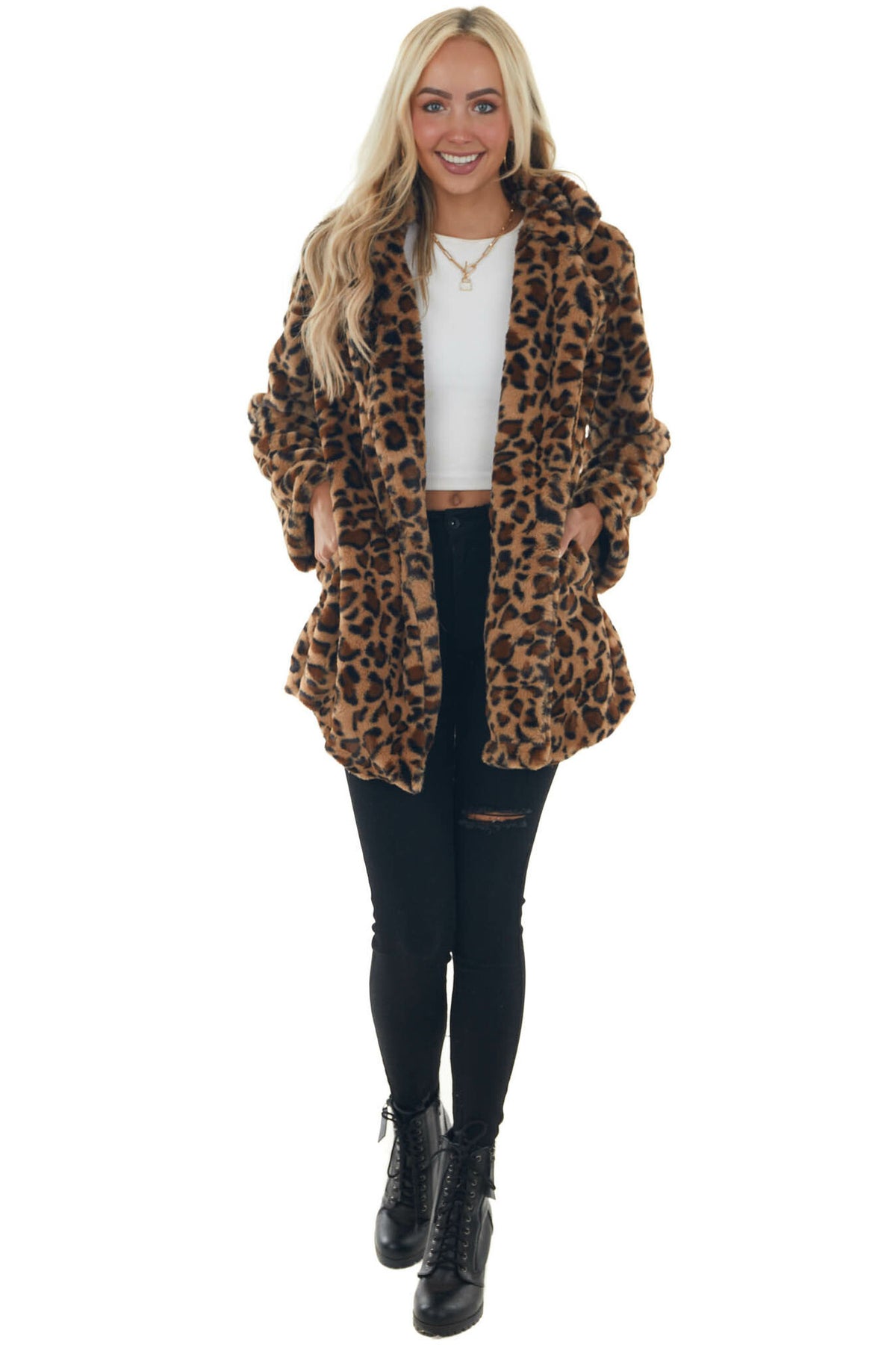 Casaco Pelo Sintético Animal Print