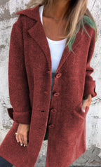Midi Coat with Lapels and Pockets