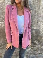 Blazer em Lã com Lapela e Botões