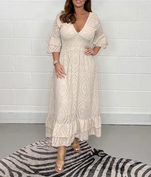 Vestido com Decote em V - Veron&Co