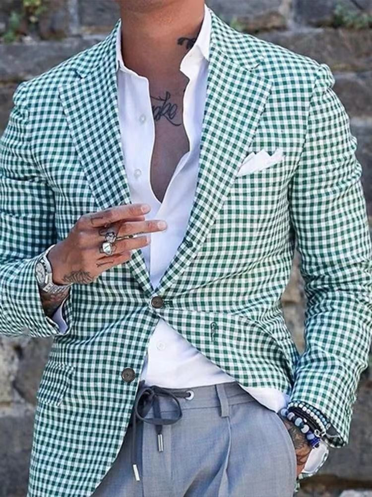 Blazer Casual Xadrez Estampado