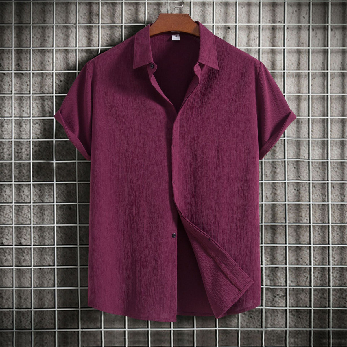Camisa Solta em Algodão e Linho de Manga Curta Veron&Co, ângulo alternativo