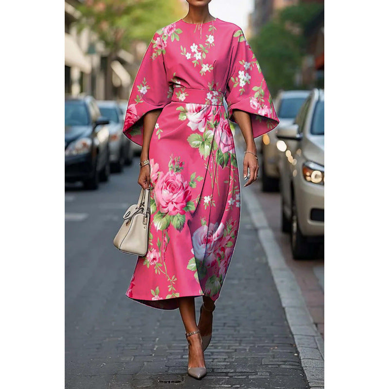 Vestido com Estampado e Decote Redondo - Veron&Co