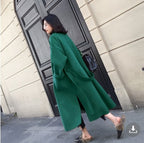 Abrigo de lana de doble faz midi