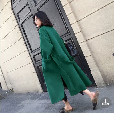 Abrigo de lana de doble faz midi