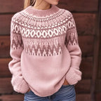Two-Tone Round-Neck Sweater