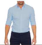 Camisa Oxford com Fecho Oculto Veron&Co, em uso