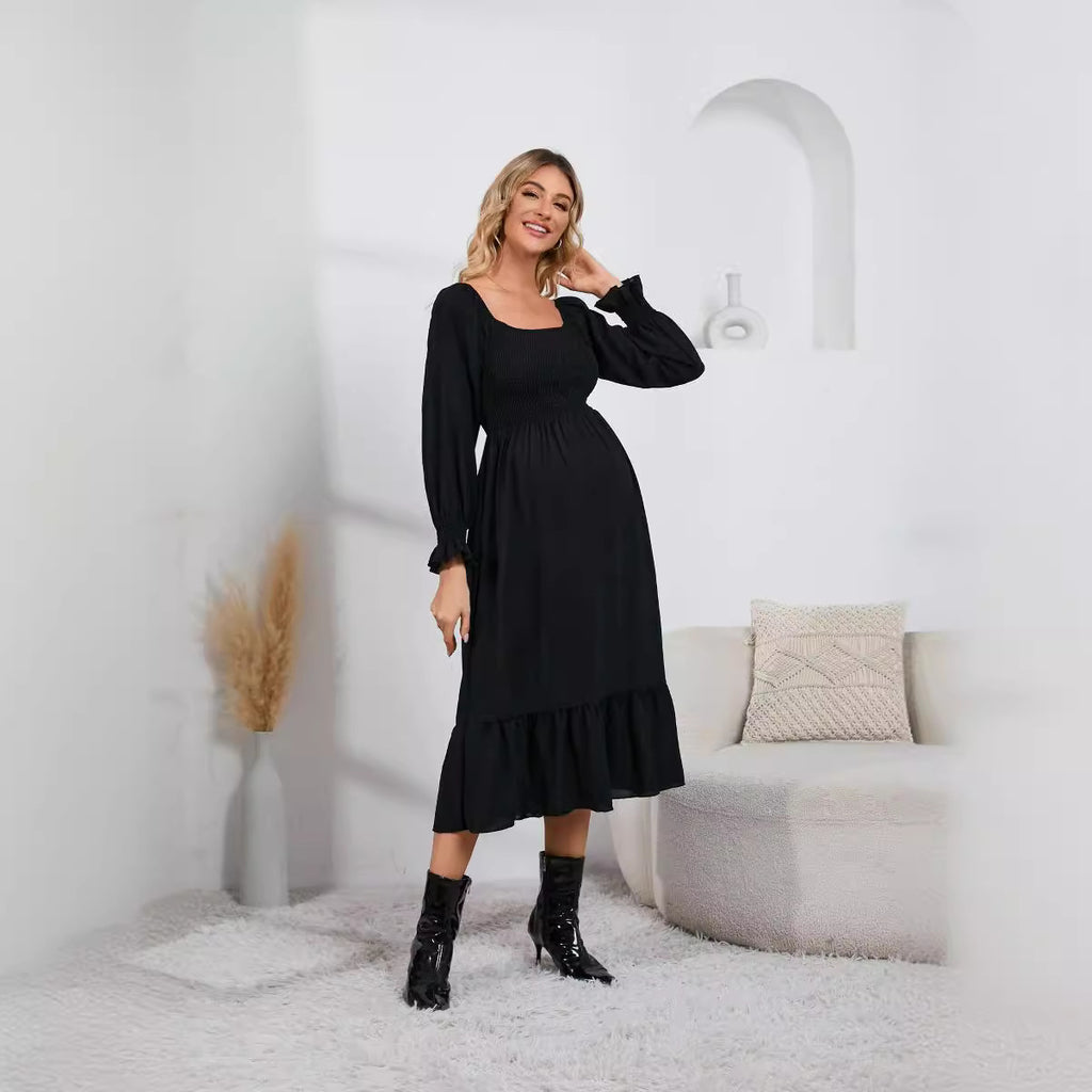 Vestido com Folhos e Cintura Alta - Veron&Co