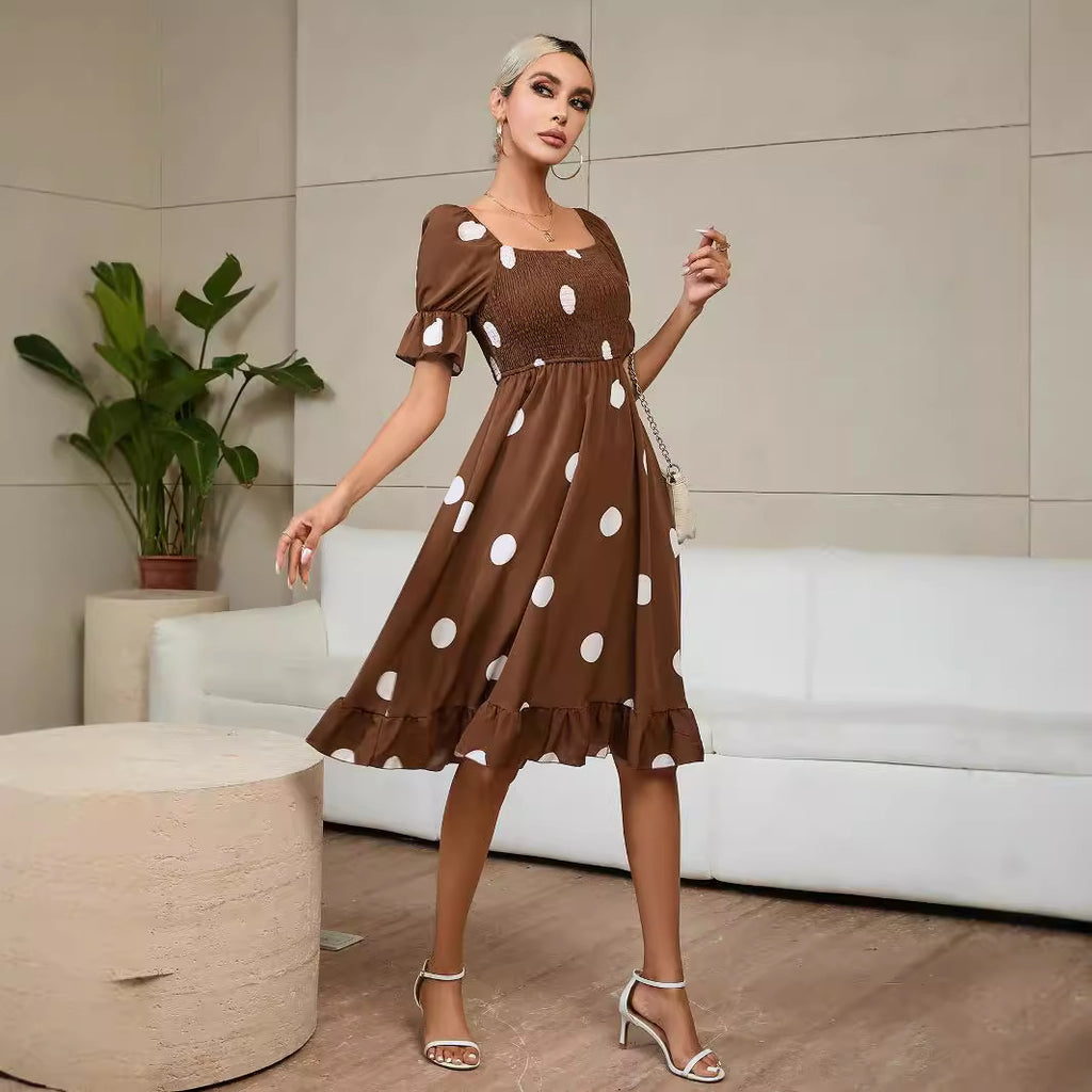 Vestido com Poás e Folhos - Veron&Co