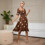 Vestido com Poás e Folhos - Veron&Co