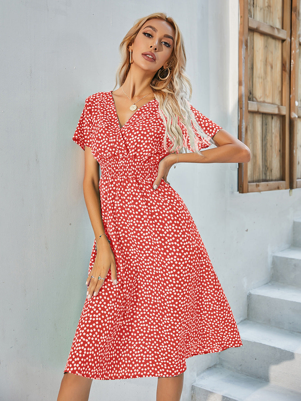 Vestido com Estampado Floral e Estampado - Veron&Co