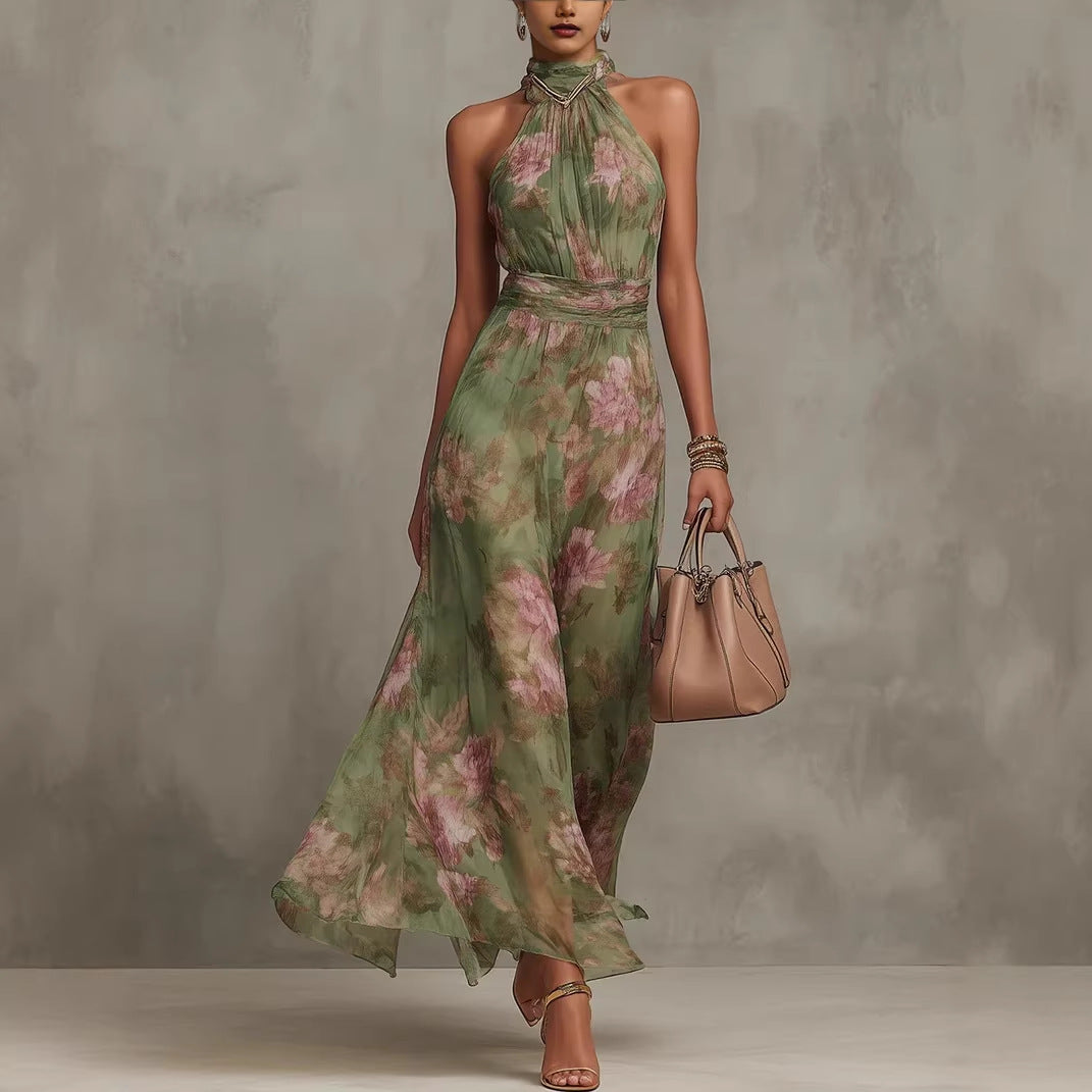Vestido Longo em Tule com Pregas e Corte Justo - Veron&Co