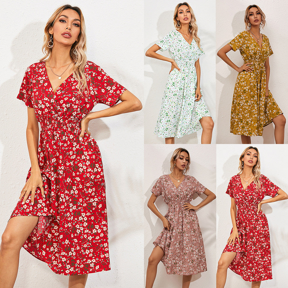 Vestido com Estampado Floral e Estampado - Veron&Co