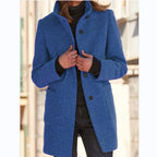 Retro High-Neck Wool Coat