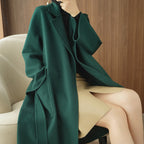 Cashmere Midi Coat with Bow