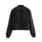 High-Neck Coat with Pockets