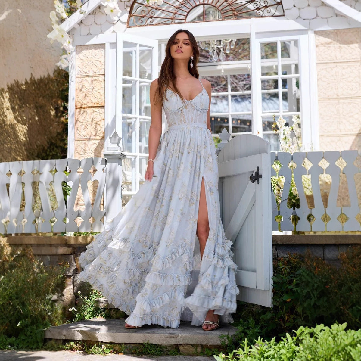 Vestido Longo com Marcação de Cintura - Veron&Co