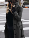 Wool Coat with Buttons and Classic Collar