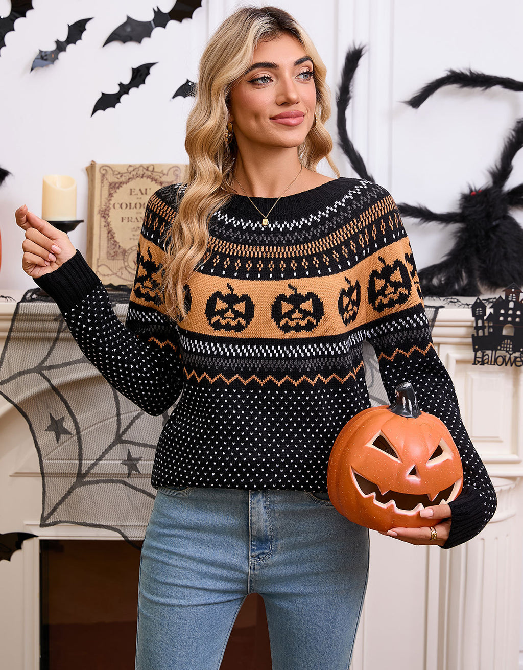 Polka-Dot Knit Sweater
