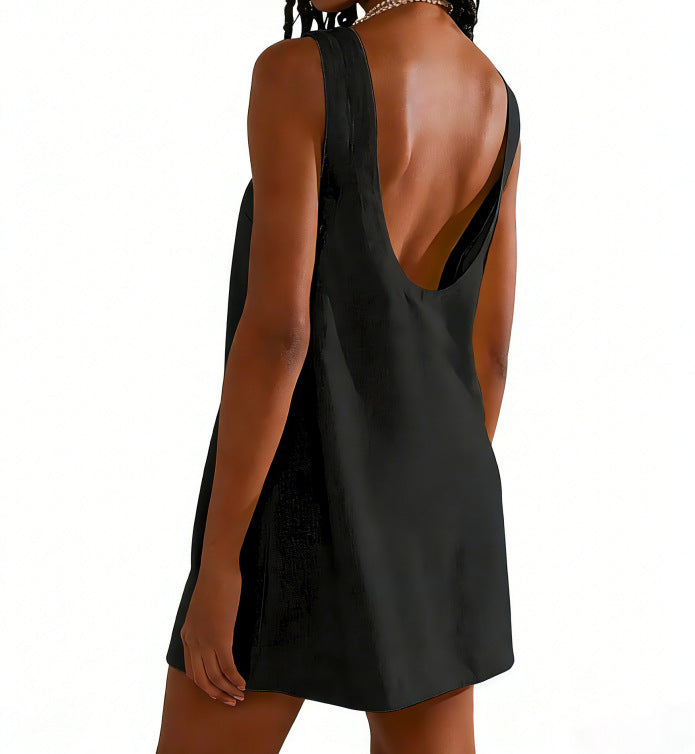 Vestido Curto em Algodão com Costas Nuas - Veron&Co