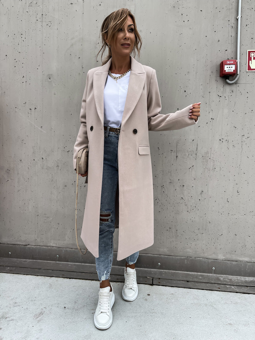 Long Coat with Classic Collar