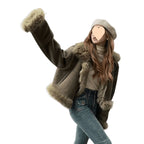 Green Fur Motorcycle Jacket