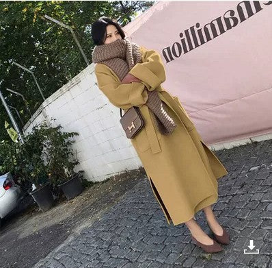 Abrigo de lana de doble faz midi